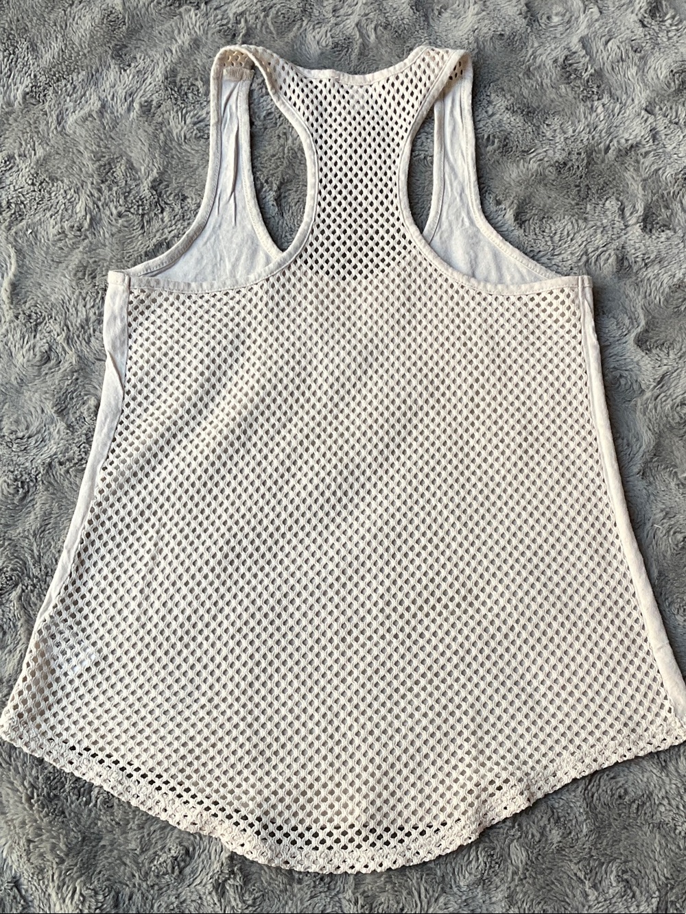 Express Cream Crochet-Back Racerback Tank - Picture 4 of 5